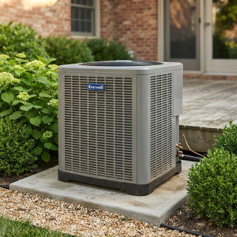 Everwell Top-Discharge A/C Condensing Unit, 48,000 BTU, 4-Ton, Cooling Only, R454B, 15 SEER2, 220V/1Ph/60Hz, LG Scroll Compressor, AHRI/ETL Listed (CAC4814CA15)