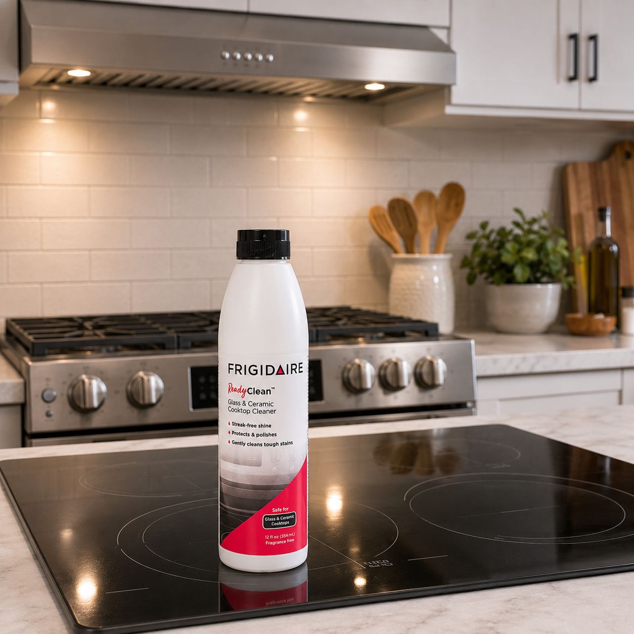 Frigidaire ReadyClean Glass and Ceramic Cooktop Cleaner - Scratch-Free, Streak-Free Plant-Based Formula, 12 Oz. (5304508690)