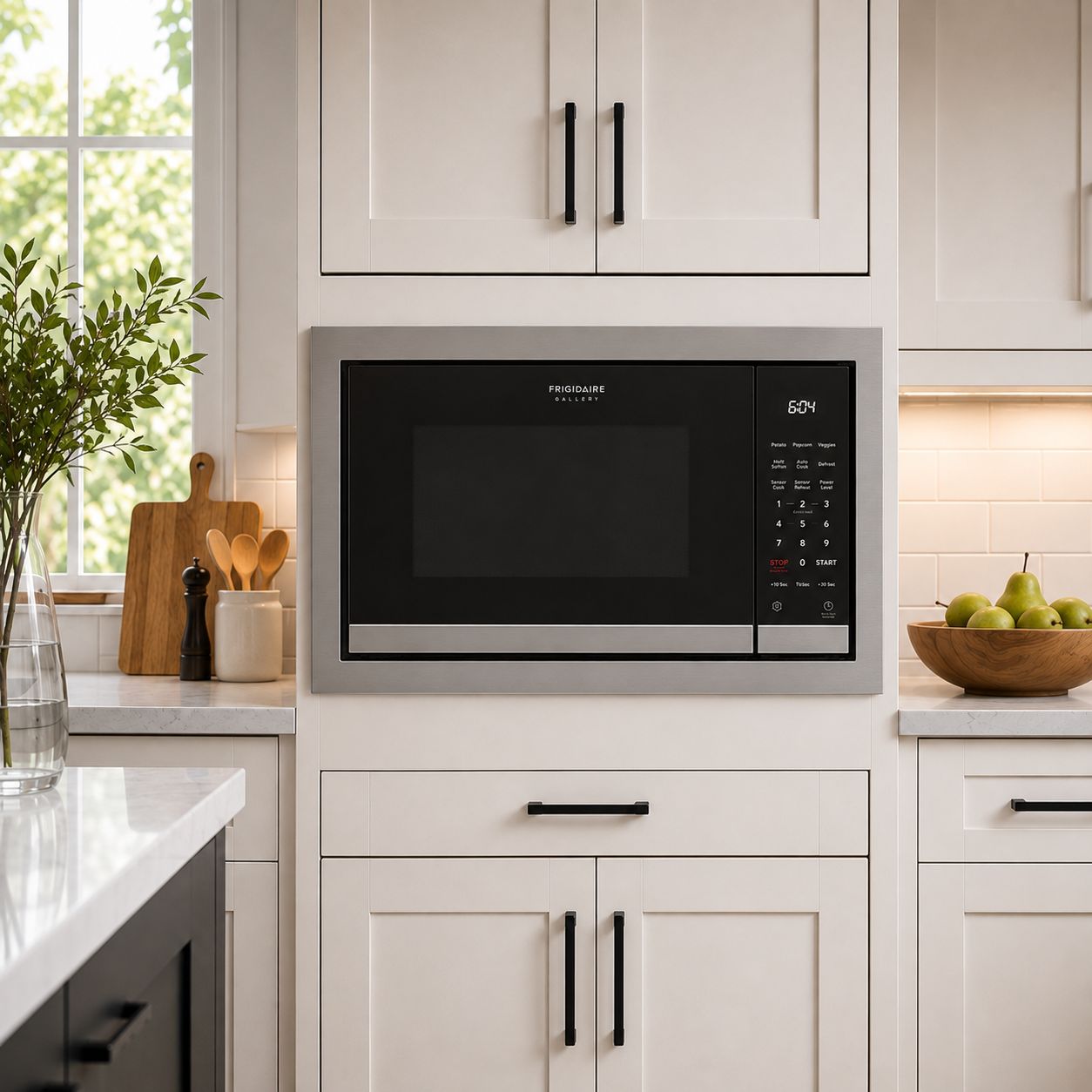 Frigidaire Gallery Built-In Microwave with Sensor Cooking, 2.2 Cu. Ft., 1,100 Watts, Smudge-Proof Stainless Steel (GMBS3068AF)