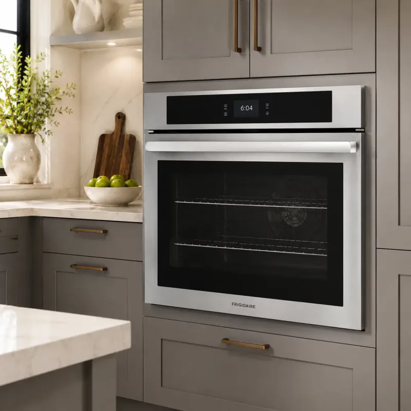 Frigidaire 30" Double Electric Wall Oven with Fan Convection, 10.6 Cu. Ft. Total Capacity, Self-Clean, Stainless Steel (FCWD3027AS)