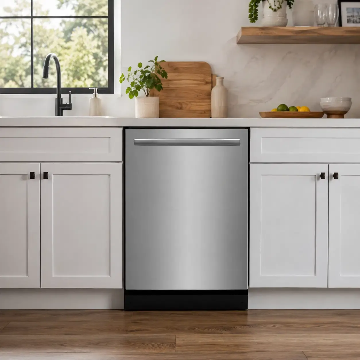 Frigidaire Gallery 24 in. Built-In Tall Tub Dishwasher with DishSense Sensor &amp; MaxBoost Dry, 14 Place Settings, Stainless Steel (GDPP4515AF)