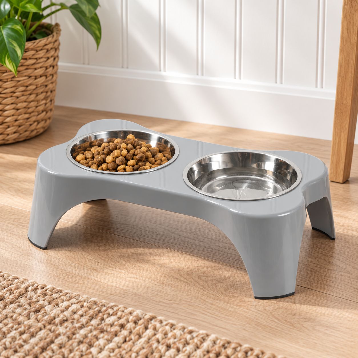 Gibson Home Bow Wow Meow 3 Piece Elevated Pet Bowl Dinner Set 122394.0_3