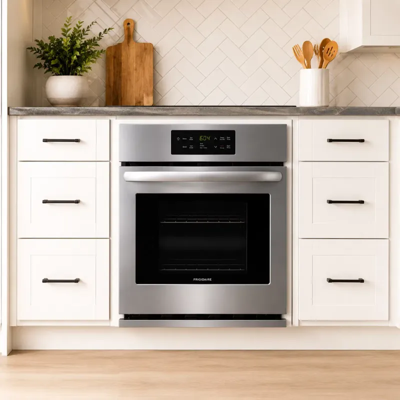Frigidaire 24" Built-In Single Electric Wall Oven with Even Baking Technology, 3.3 Cu. Ft. Capacity, Self-Clean &amp; Ready-Select Controls in Stainless Steel (FFEW2426US)