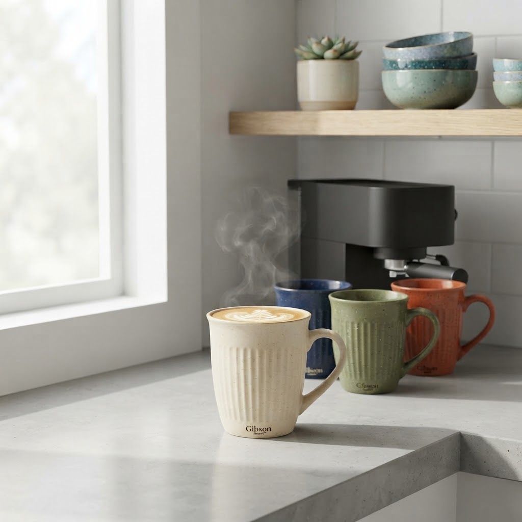 Gibson Home Palmridge 15oz  Stoneware Coffee Mug in Assorted Colors 136619.01