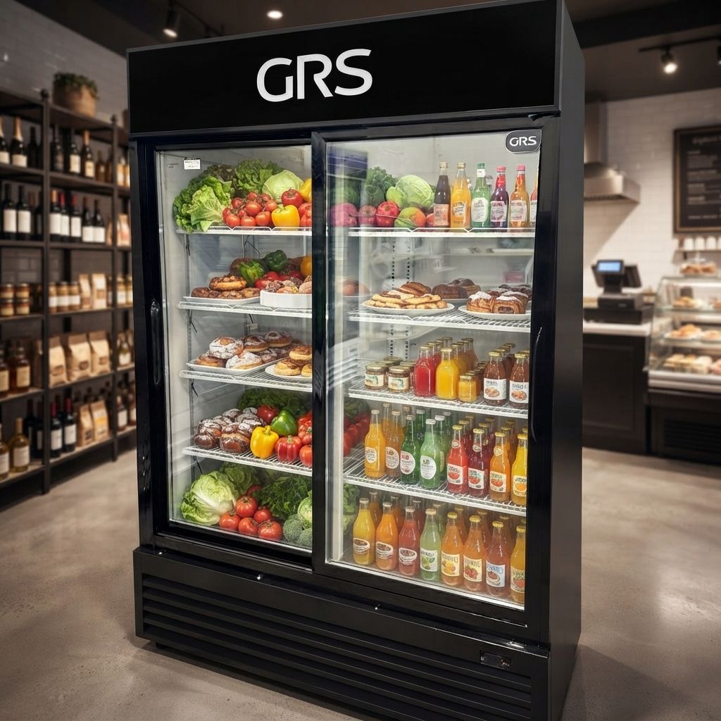 GRS FPRO1200FF Commercial Upright Display Freezer, 36.46 Cu. Ft. with Double-Layer Tempered Glass Doors &amp; Adjustable Wire Shelves (FPRO1200FF)
