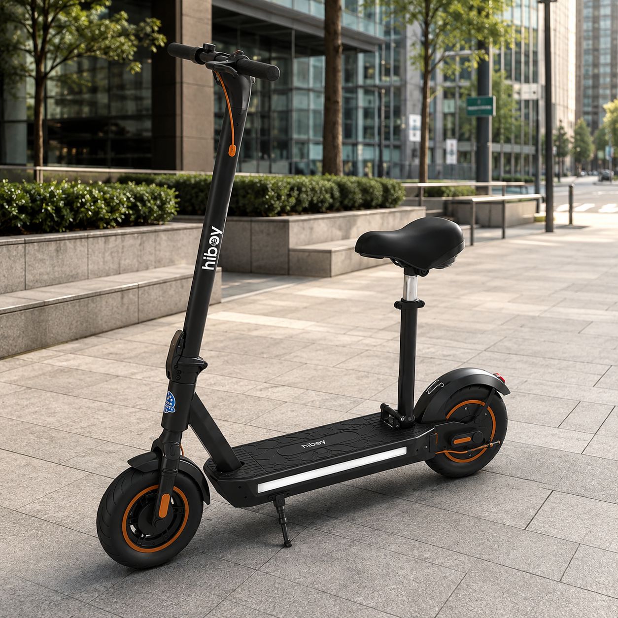 Hiboy MAX Pro Electric Scooter with Seat - 500W Motor (650W Peak), 48V 15Ah Battery, 22 MPH, 46.6-Mile Range, 11" Pneumatic Tires, Dual Suspension, Foldable