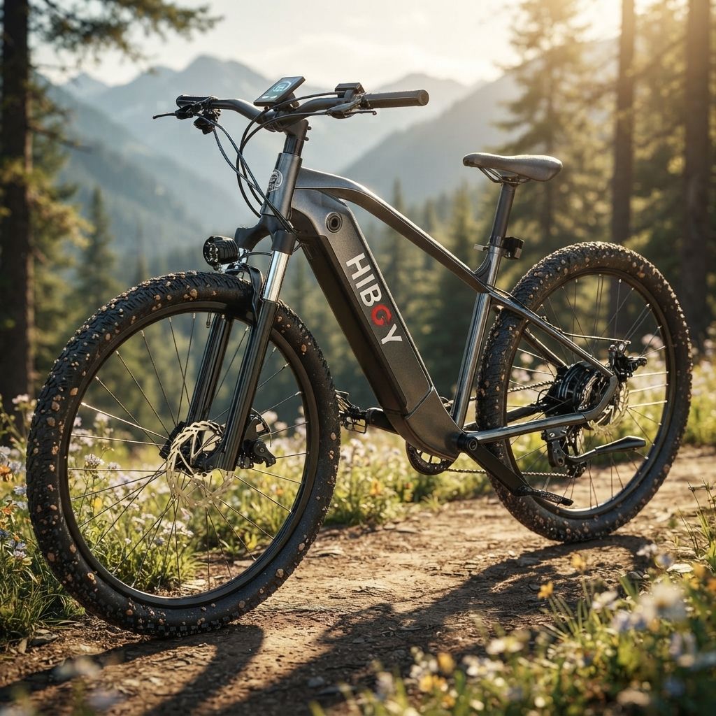 Hiboy Commuter Electric Bike, 500W Motor (800W Peak), 48V 14.5Ah Battery, Up to 68-Mile Range, 25 MPH Pedal Assist, 27.5" x 2.2" All-Terrain Tires, Front Suspension, Dual Disc Brakes (P7)