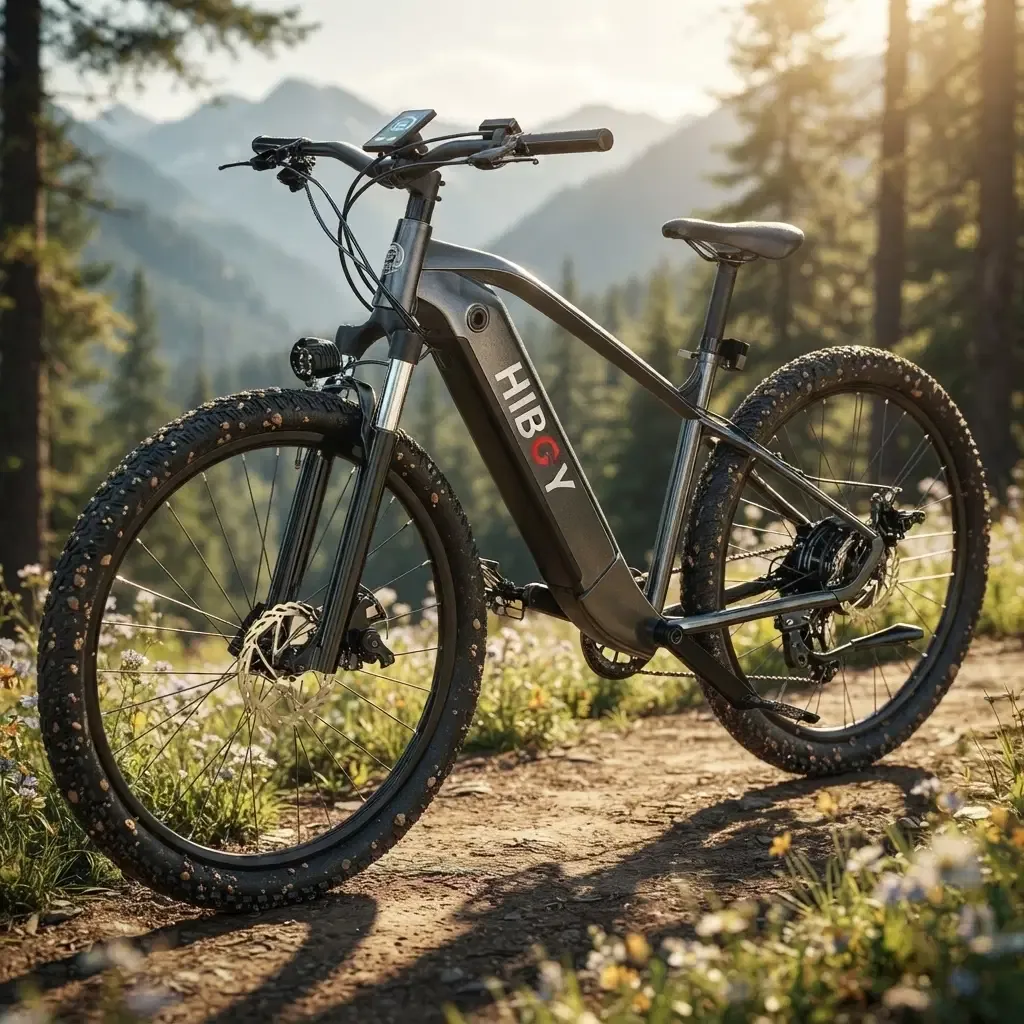 Hiboy Commuter Electric Bike, 500W Motor (800W Peak), 48V 14.5Ah Battery, Up to 68-Mile Range, 25 MPH Pedal Assist, 27.5" x 2.2" All-Terrain Tires, Front Suspension, Dual Disc Brakes (P7)