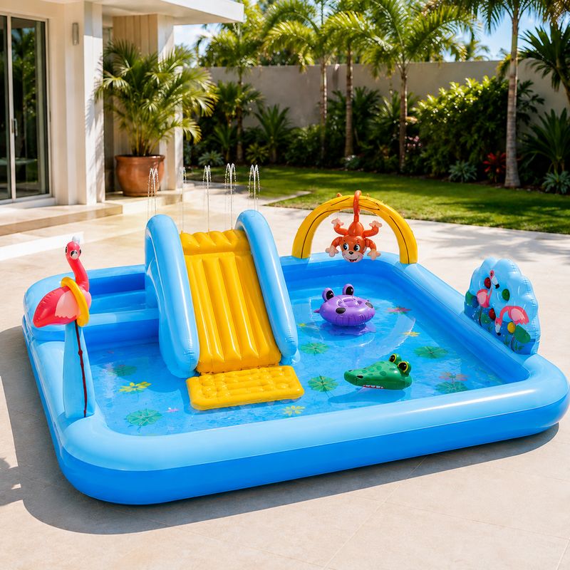 Intex 57161EP Jungle Adventure Inflatable Play Center, for Ages 2, Multicolor