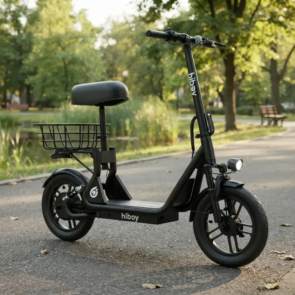 Hiboy Q2 Electric Seat Scooter with Built-In Seat, 500W Peak Motor, 20 MPH Top Speed, 22-Mile Range &amp; 14-Inch Pneumatic Tires