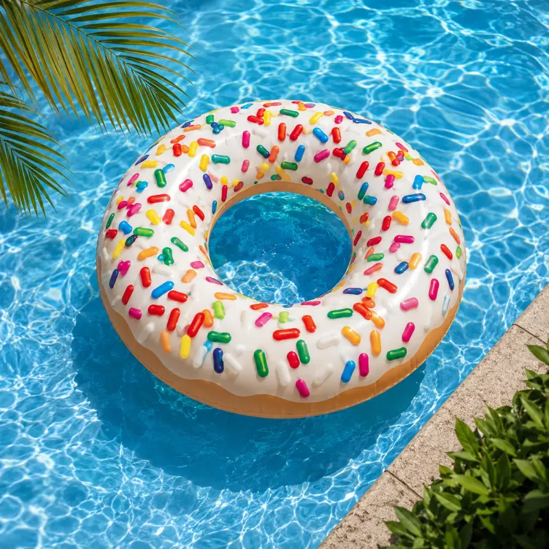 Intex Sprinkle Donut Inflatable Pool Swim Tube - 10-Gauge Vinyl, 220 Lb Capacity, Multicolor (56263EP)