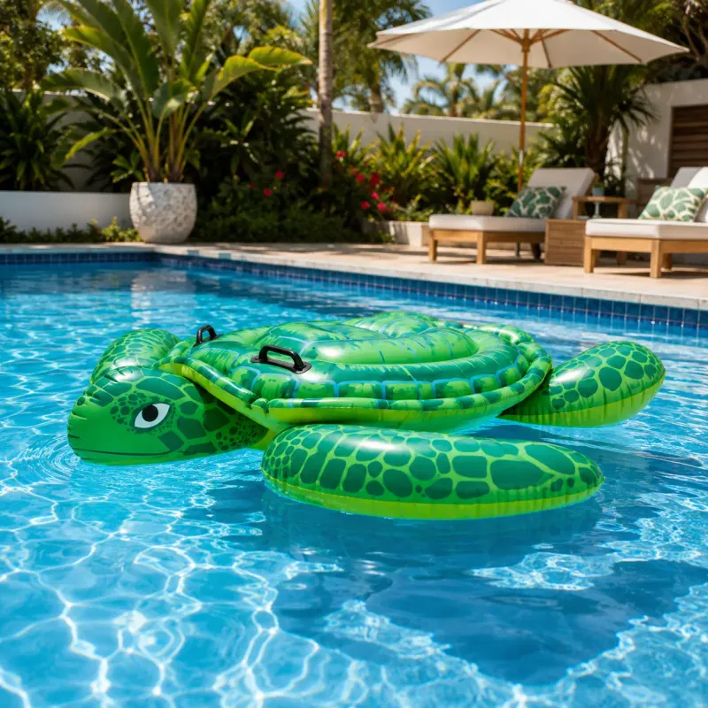 Intex Lil' Sea Turtle Ride-On Inflatable Pool Float – Durable Vinyl, 59 x 50 In, Holds Up to 88 Lb, Ages 3+ (57524EK)