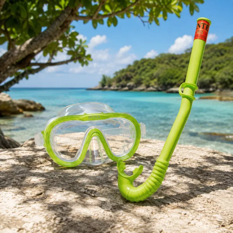 Intex Adventurer Swim Snorkel Set With Sea Scan Mask &amp; Hi-Flo Snorkel, Polycarbonate Lens, Latex-Free (55642E)