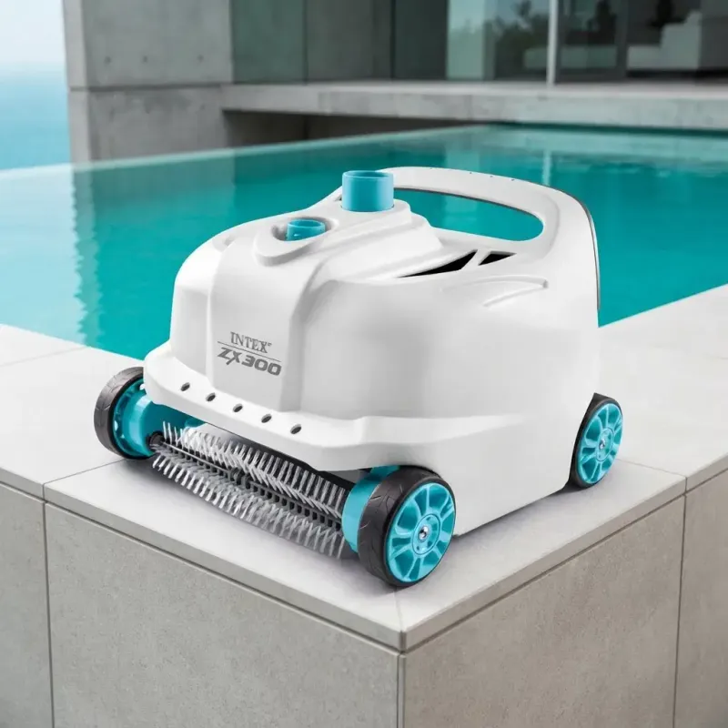 Intex ZX300 Deluxe Automatic Pressure-Side Pool Cleaner – Water-Powered, Dual Scrubber Brushes, Wall-Climbing (28005E)