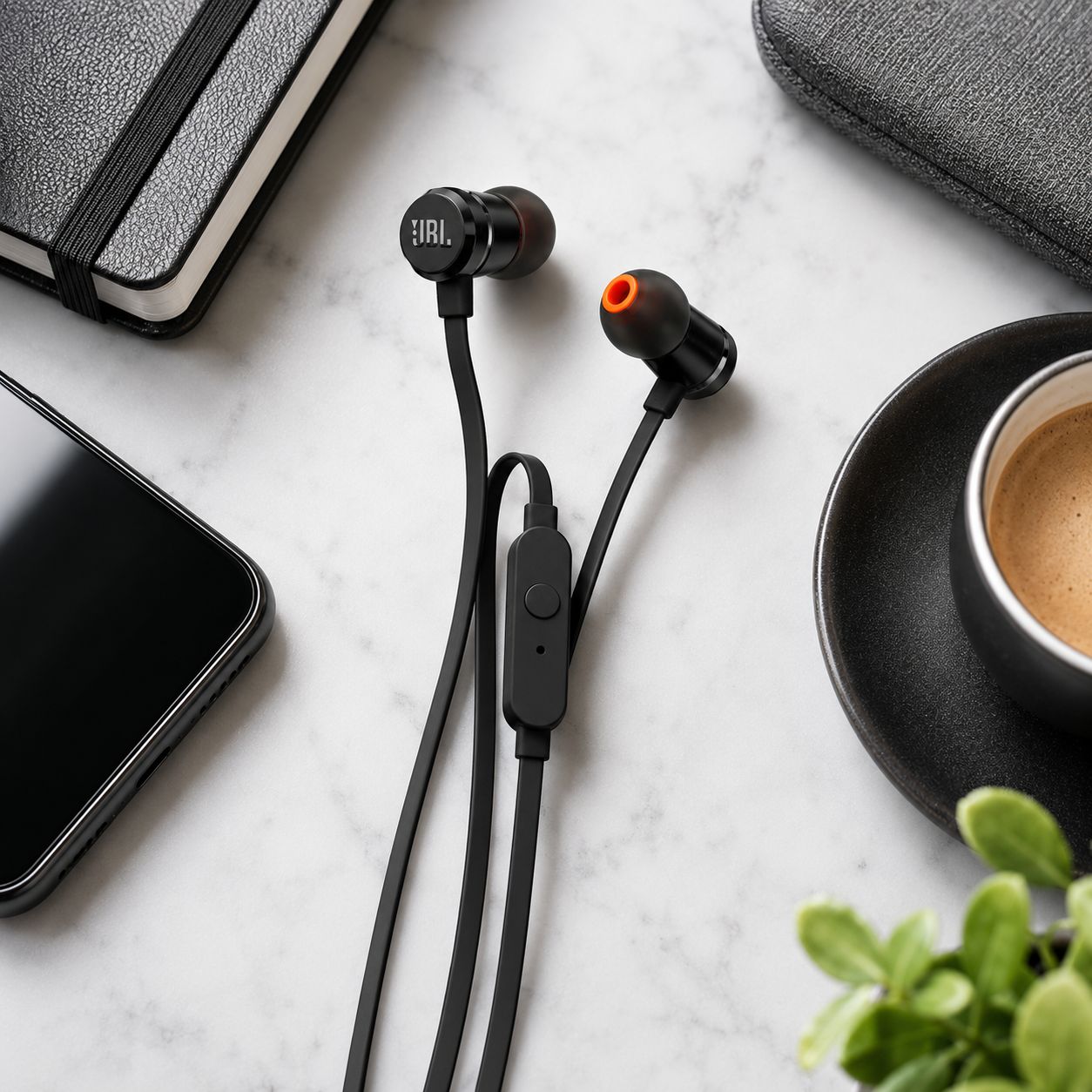 JBL Tune290 Wired In-Ear Headphones with Pure Bass Sound, Built-In Microphone &amp; Tangle-Free Flat Cable (T-290)
