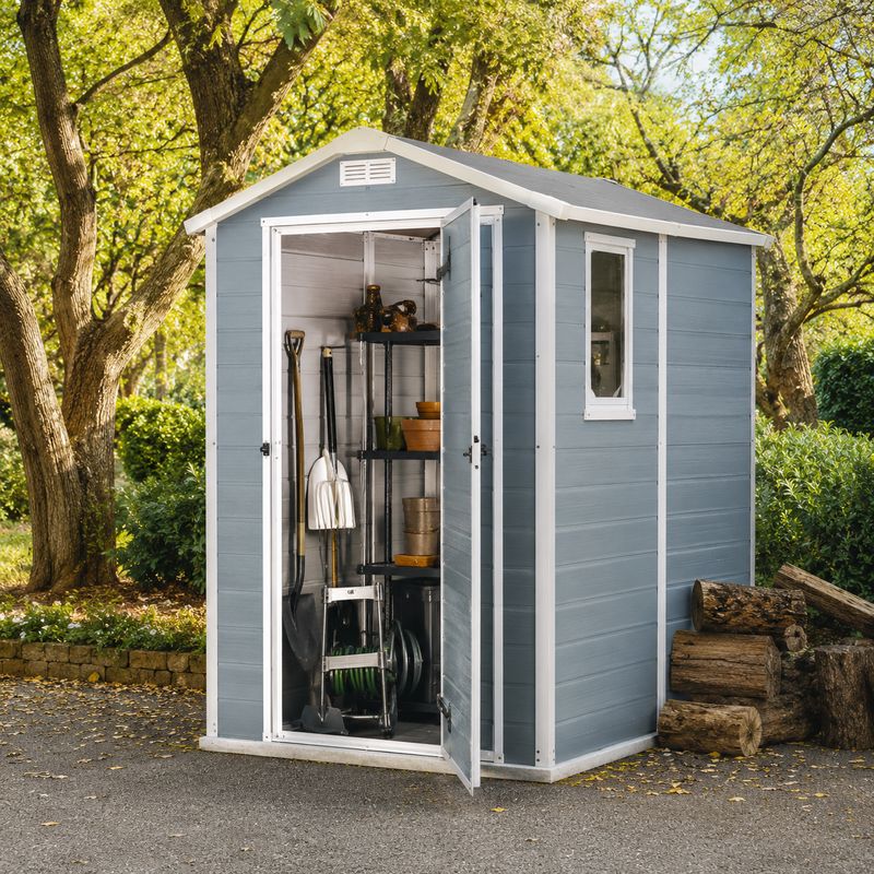 KETER MANOR STORAGE SHED 6X5 GREY KTR 17197128