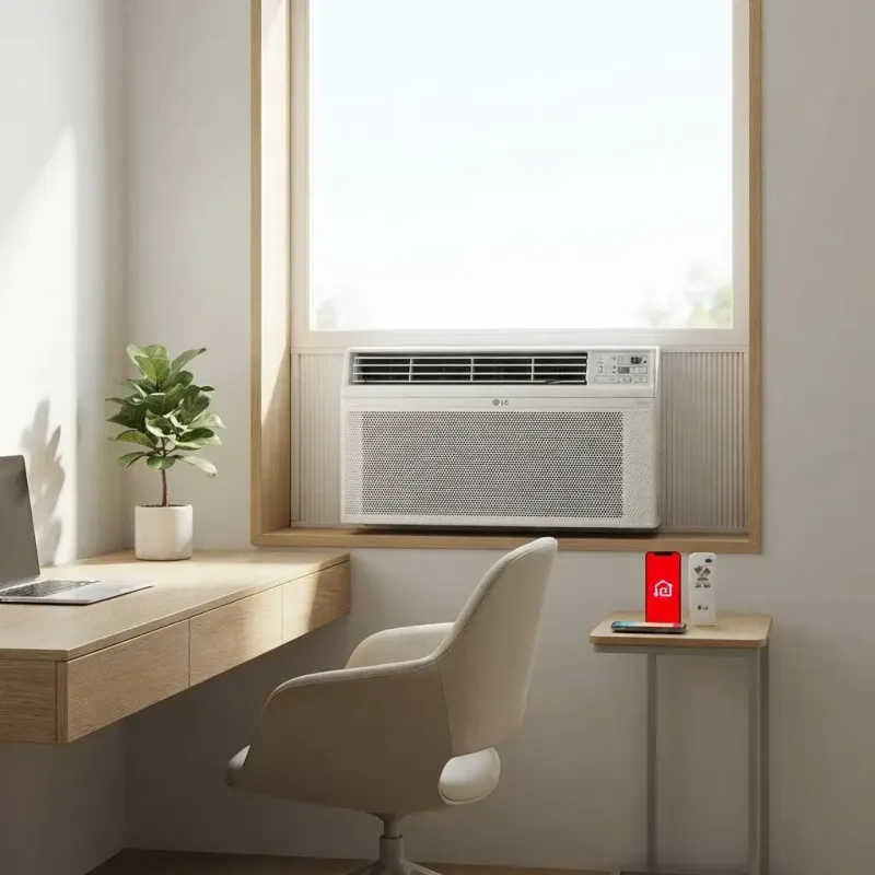 LG Smart Window Air Conditioner, 12,000 BTU 115V, Cools Up to 550 Sq. Ft., with Wi-Fi &amp; Remote, Energy Star Certified (LW1223ERSM)