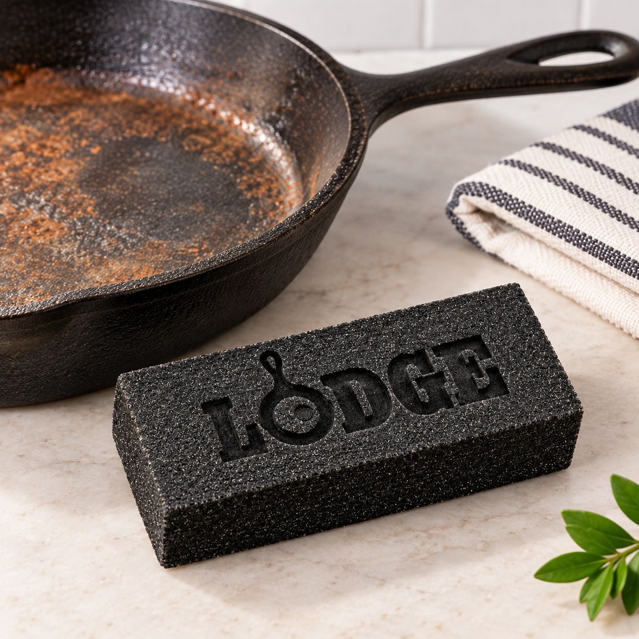 LODGE RUST ERASER FOR CAST IRON COOKWARE, BLACK – A-RUSTY1 – UPC 075536035772