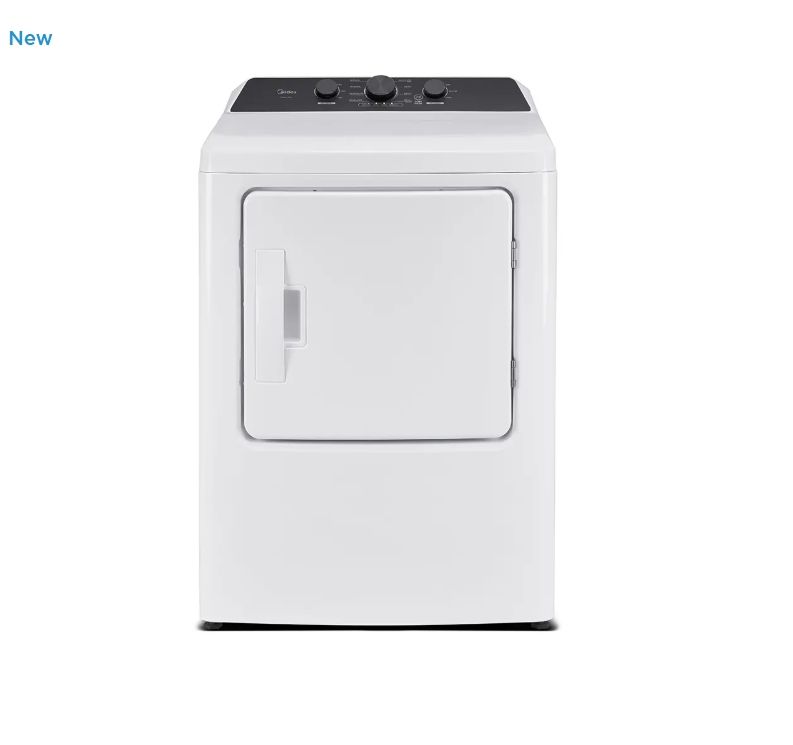 Midea 7.0 CuFt Front Load Electric Dryer with Sensor Dry, Color: White