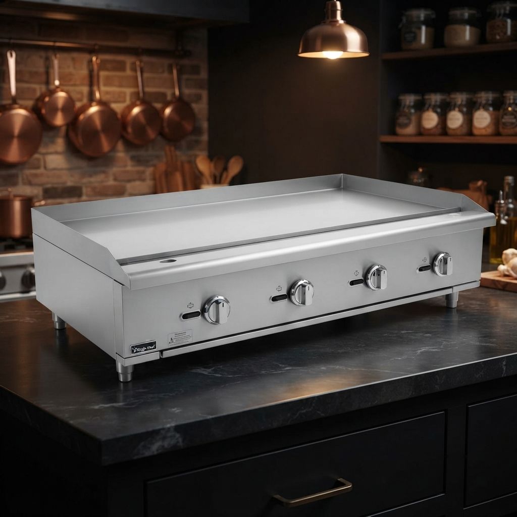 Magic Chef 48" Commercial Thermostatic Countertop Gas Griddle in Stainless Steel