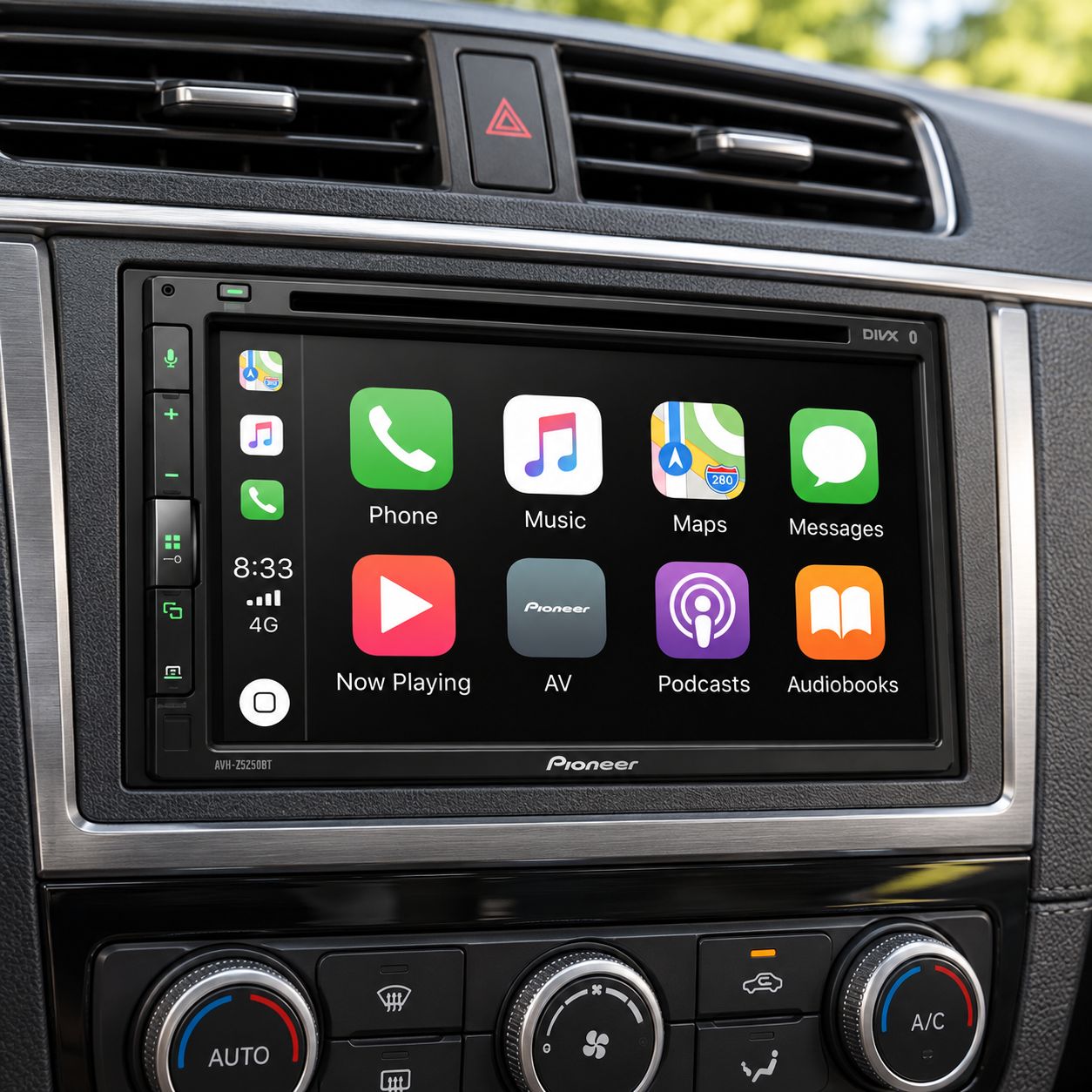 PIONEER 6.8-7.0-INCH DOUBLE-DIN DVD MULTIMEDIA RECEIVER, WVGA TOUCHSCREEN, BLUETOOTH, WIRED APPLE CARPLAY AND ANDROID AUTO, DUAL CAMERA INPUTS – AVH-Z5250BT