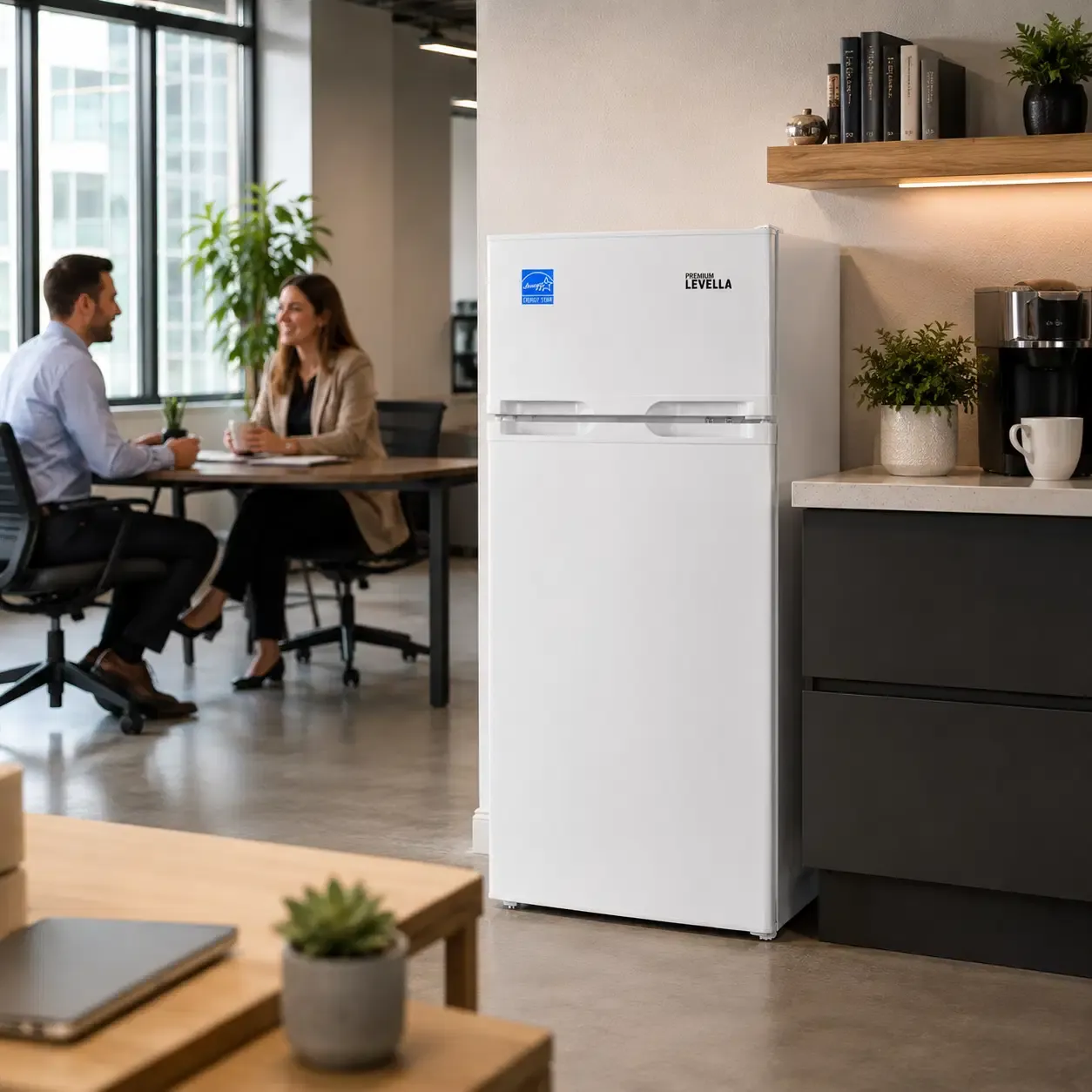 Premium Levella 3.1 Cu. Ft. Top Freezer Mini Fridge, Energy Star Certified, Reversible Door, White (PRF315300HW)