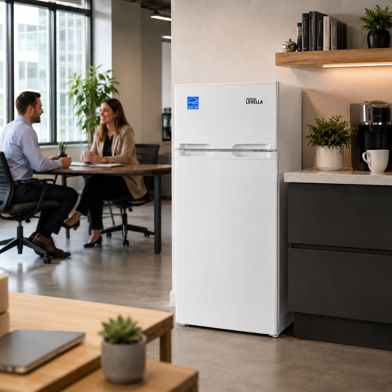 Premium Levella 3.1 Cu. Ft. Top Freezer Mini Fridge, Energy Star Certified, Reversible Door, White (PRF315300HW)