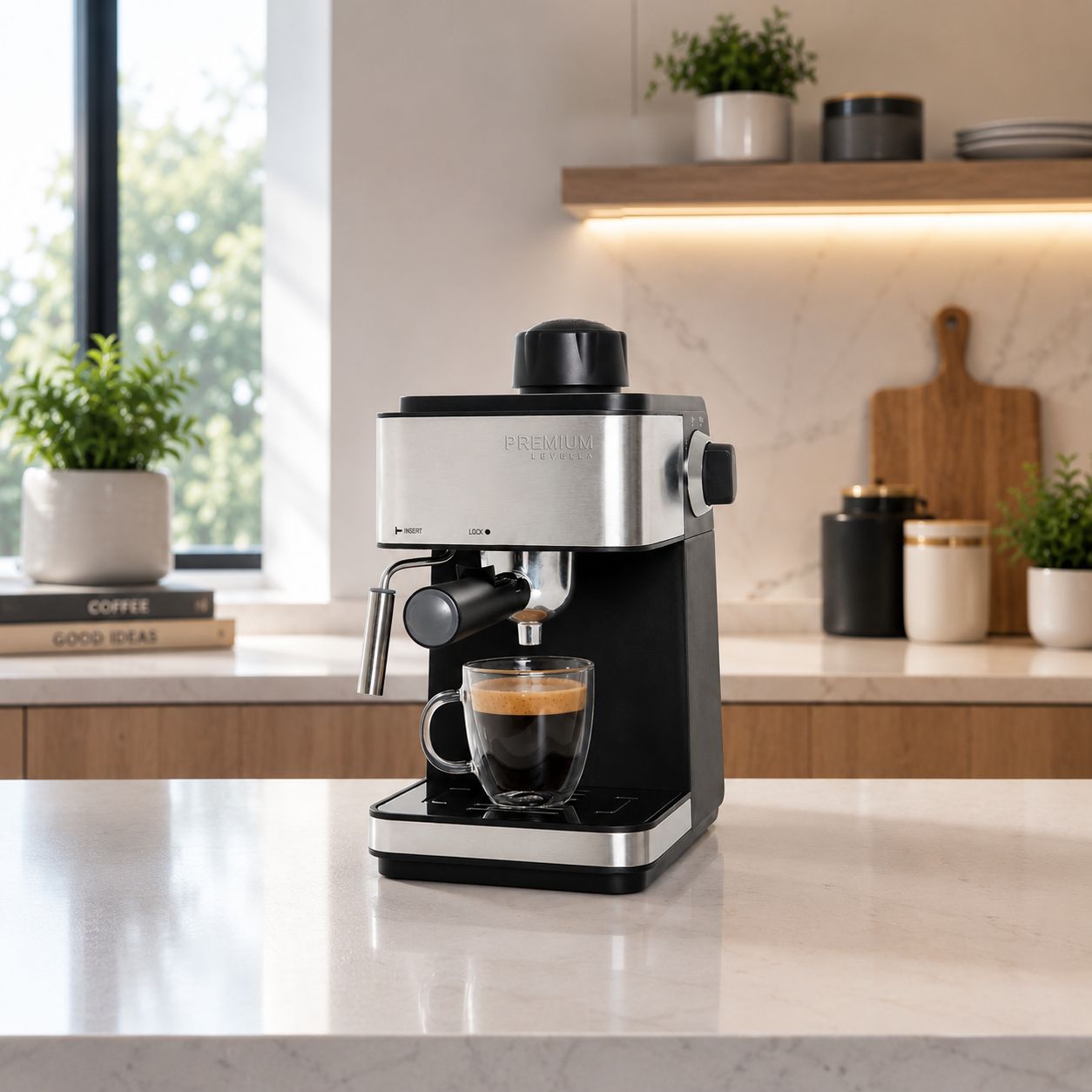 Premium Levella 3-in-1 Espresso, Cappuccino and Latte Maker in Stainless Steel