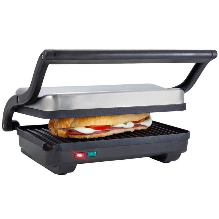 PREMIUM LEVELLA 1000 Watt 2-Slice Panini Maker With Non-Stick Grill Plates