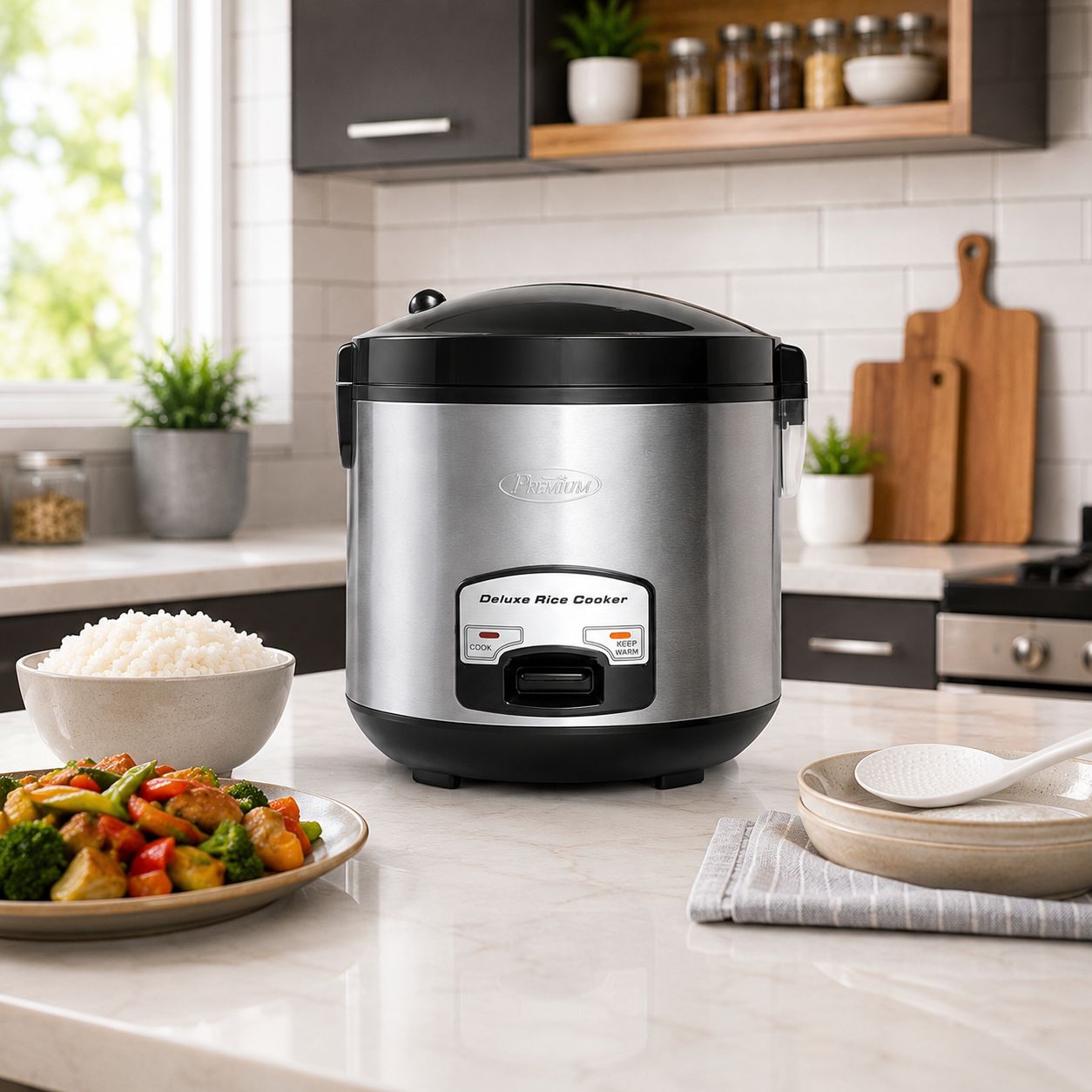 Premium Levella 20-Cup Deluxe Stainless Steel Rice Cooker