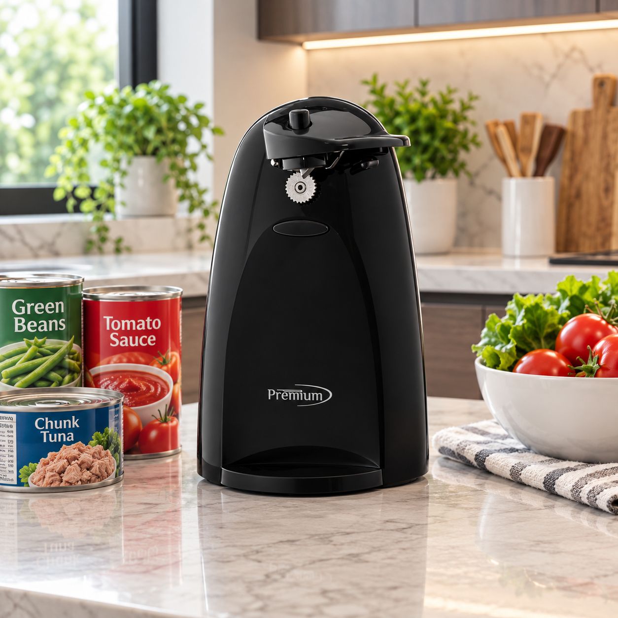 Premium Levella Electric Can Opener in Black
