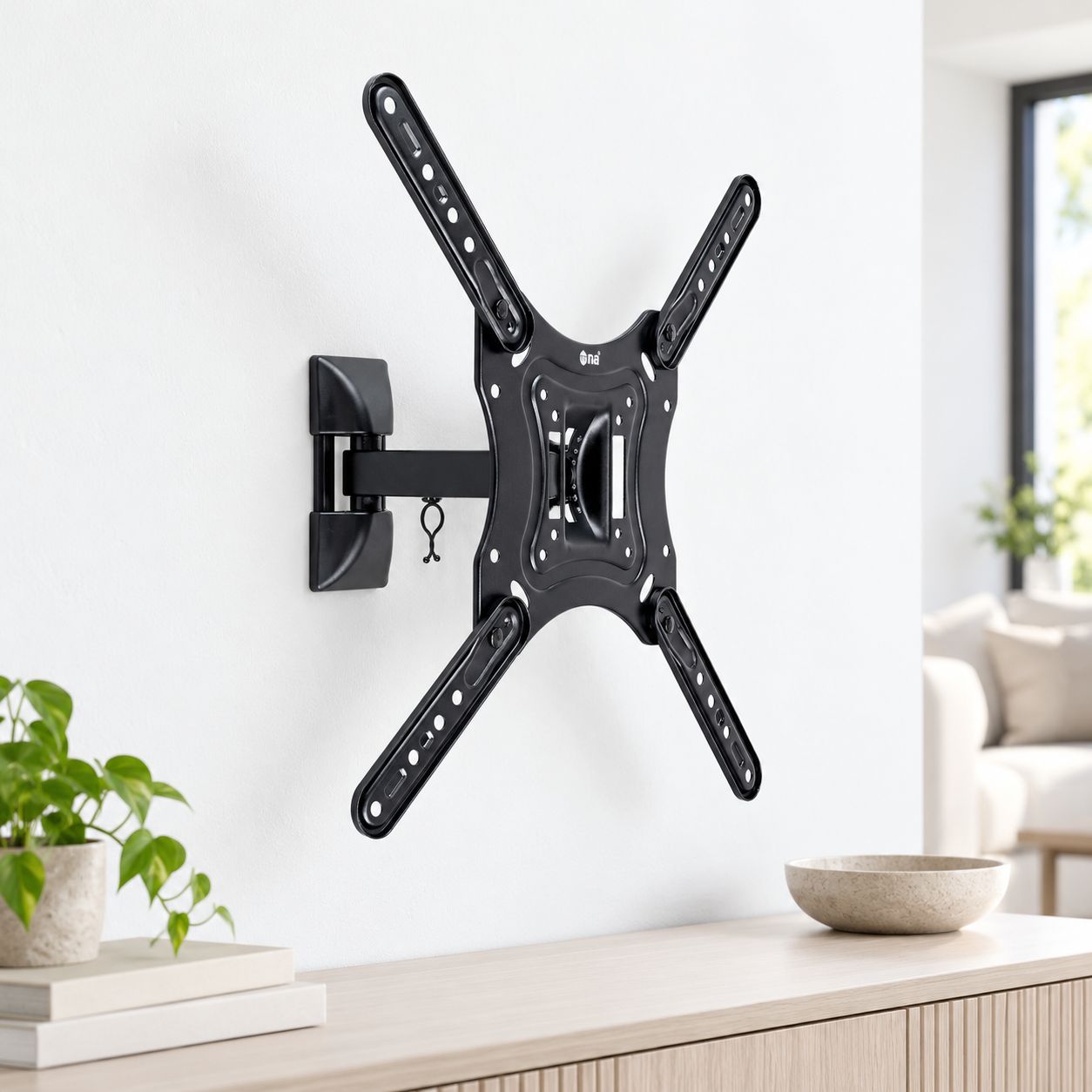 NIPPON AMERICA ECONOMY SINGLE-ARM FULL-MOTION RETRACTABLE TV WALL MOUNT FOR 23–65 INCH LCD/LED TELEVISIONS, 66 LB CAPACITY, VESA 400×400, BLACK – MSE-2365SART
