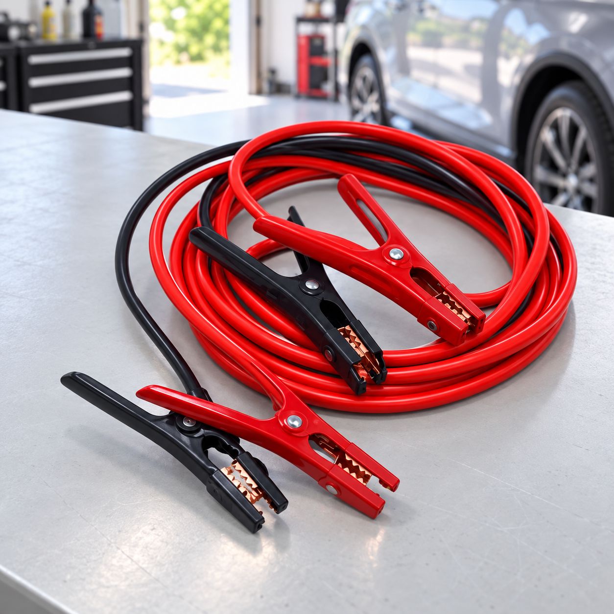 NIPPON AMERICA 6-GAUGE 16-FT HEAVY-DUTY AUTOMOTIVE BATTERY JUMPER CABLES WITH INSULATED CLAMPS, 250A CAPACITY AND CARRY BAG – EX-JUMP6-16