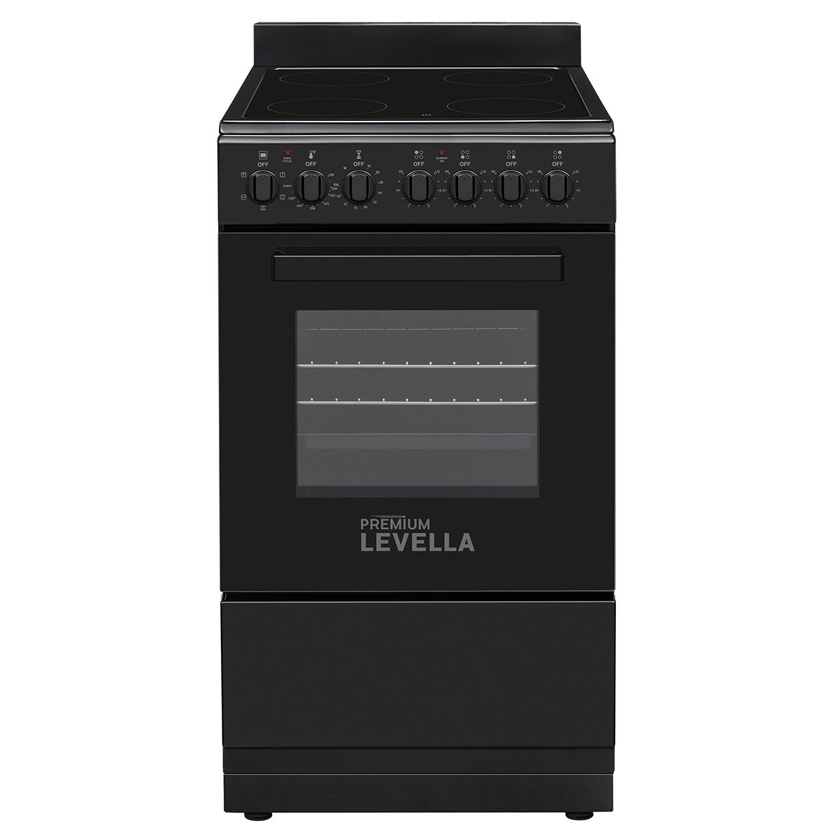 PREMIUM LEVELLA 20" Electric Range Glass Top 4 Burners Black