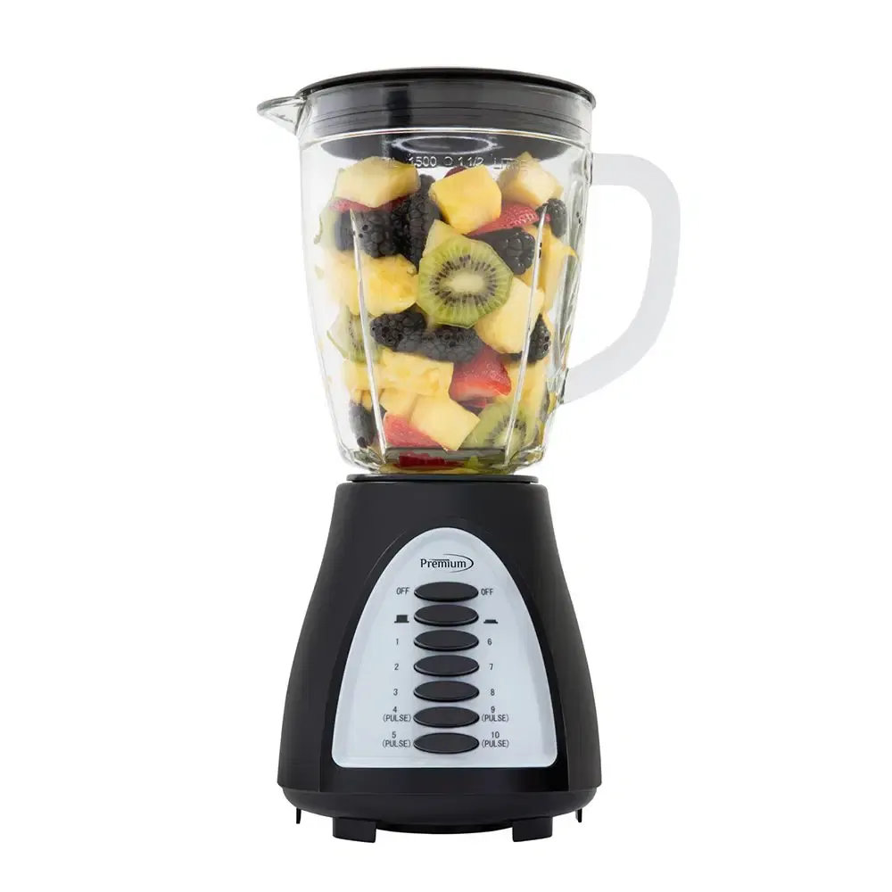 Premium Levella 34 Oz. 10-Speed Countertop Blender with Pulse Control, 400W Motor, Stainless Steel Blades, Black (PB380), Color: Black