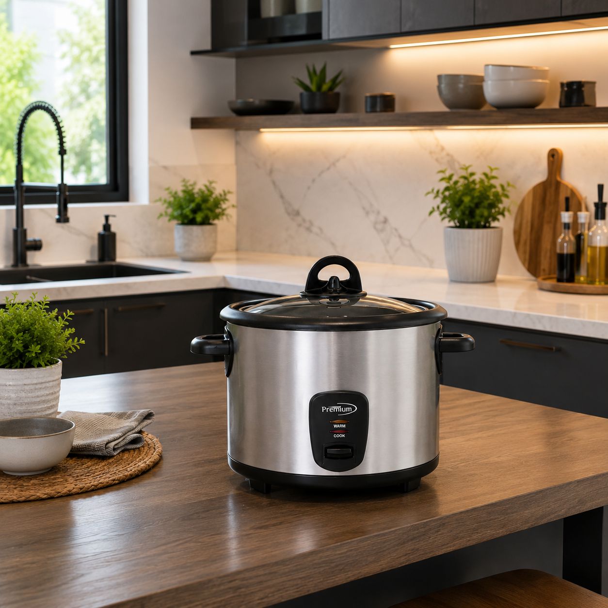 Premium Levella Deluxe 16-Cup Stainless Steel Rice Cooker