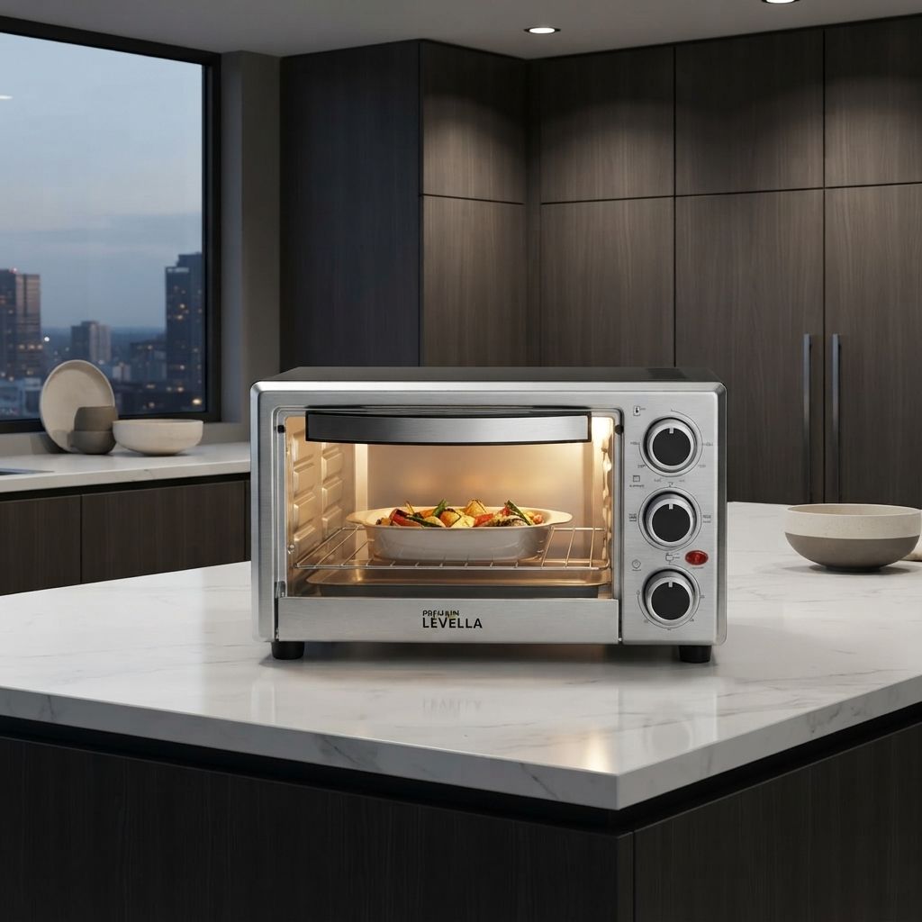 Premium Levella 6-Slice Toaster Oven with Bake, Broil and Toast
