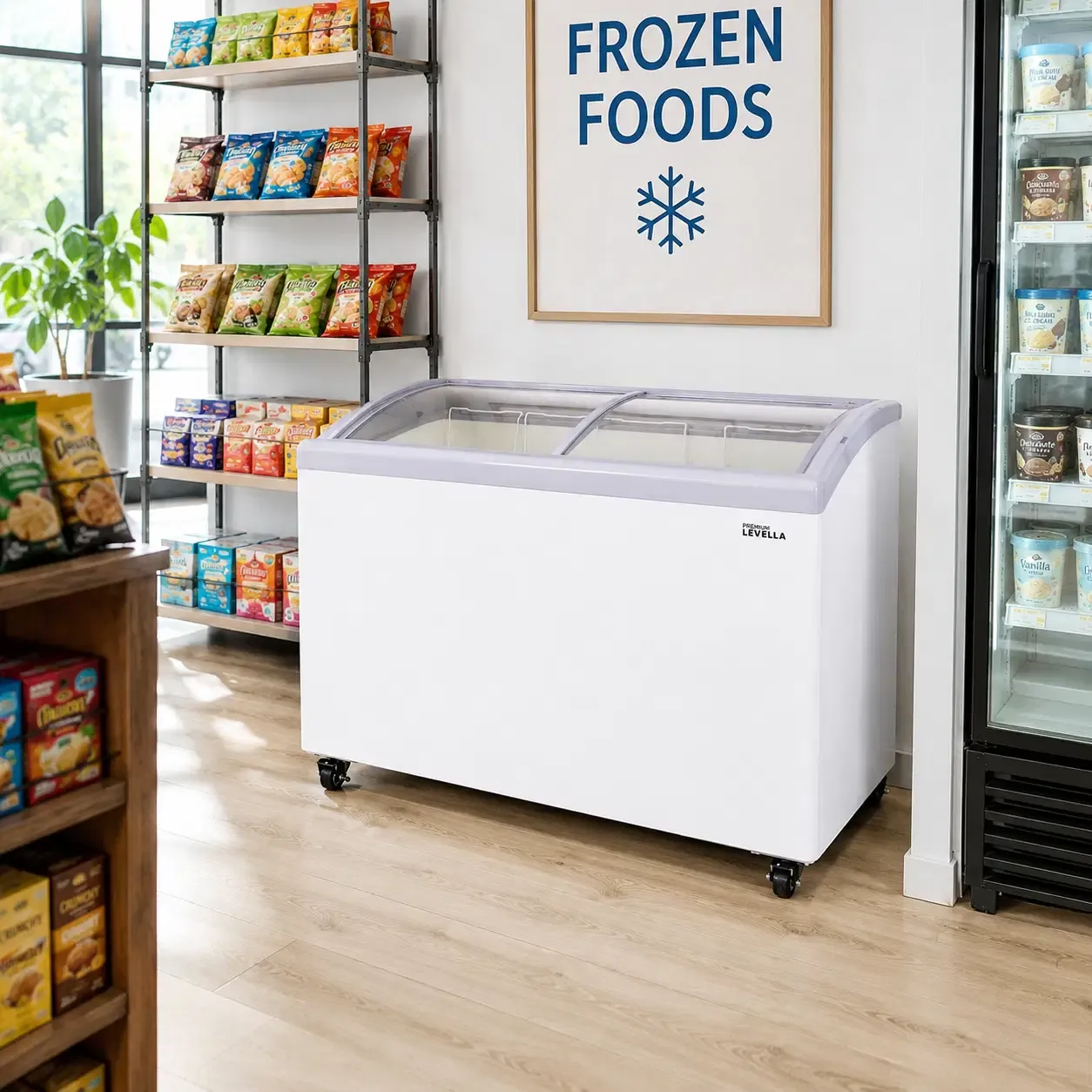 PREMIUM LEVELLA 7.4 ft³ Glass Door Freezer Display