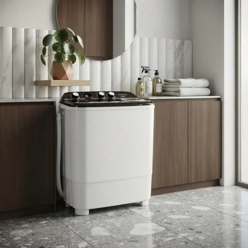 Premium Levella Twin-Tub Washing Machine, 13 lb (6 KG) Wash / 8.8 lb Spin Capacity with Air Dry Technology (PWM6020X)