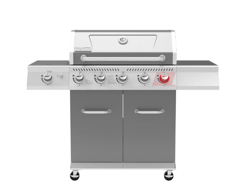 ROYAL GOURMET 5-Burner Gas Grill with Sear Burner and Side Burner in Grey