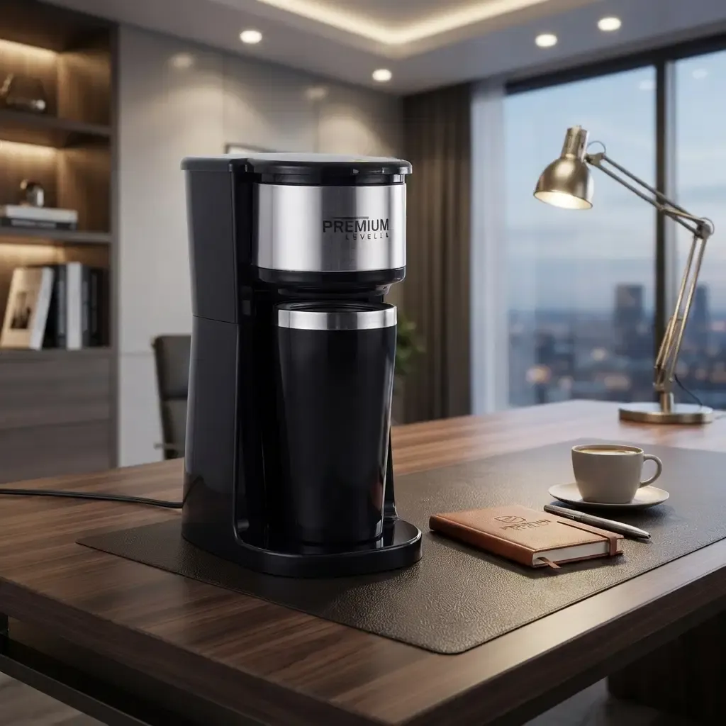 Premium Levella Single Serve Coffee Maker with Dual Brewing System &amp; 14 Oz Stainless Steel Travel Mug, 700W (PCM122)
