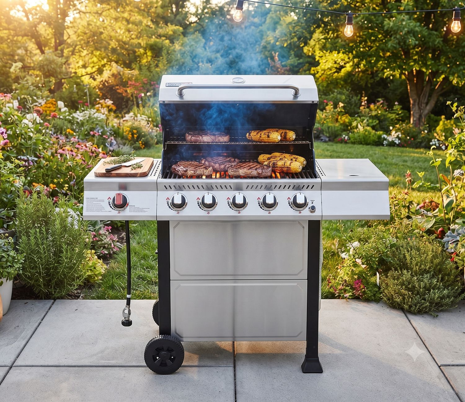 Royal Gourmet 5-Burner BBQ Liquid Propane Gas Grill with Side Burner Patio  Model  GA5401T