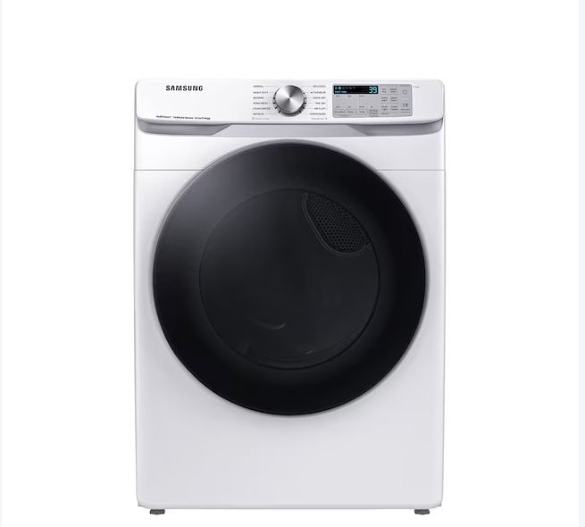 SAMSUNG 7.5 CuFt Smart Electric Dryer, Color: White