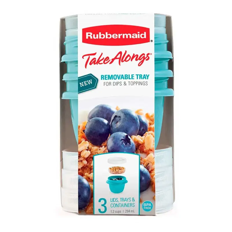 RUBBERMAID Snacking Food Storage Containers 1.2 Cup 3 Count