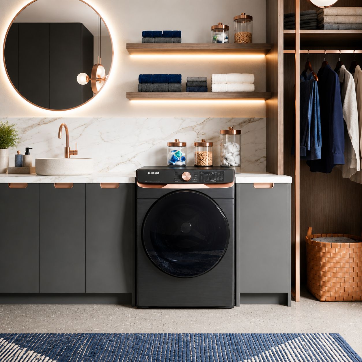 Samsung 7.5 CuFt Stackable Smart Electric Dryer in Black