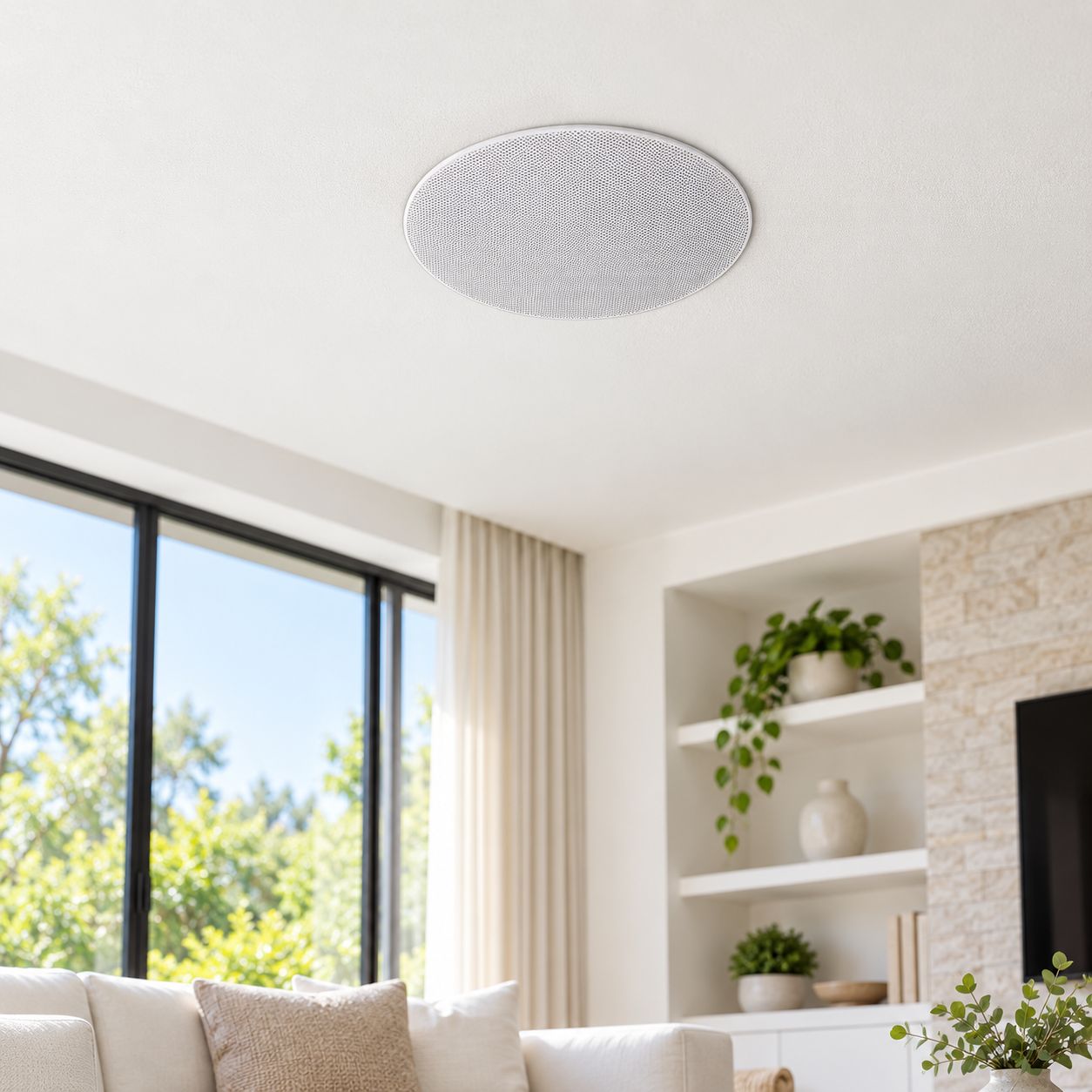 STUDIO Z 8-Inch 2-Way Ceiling Speaker, 60W RMS, Polypropylene Woofer with Rubber Surround, Silk Tweeter, 8-Ohm Impedance, SZCS-8015