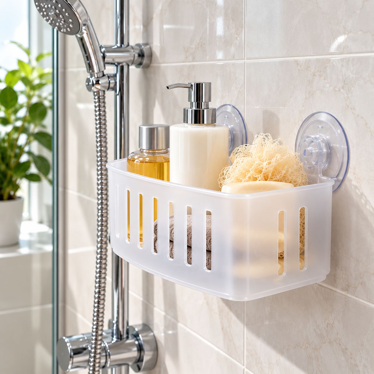 SPECTRUM SUCTION STORAGE BASKET / DEEP – FROST – MODEL 14050