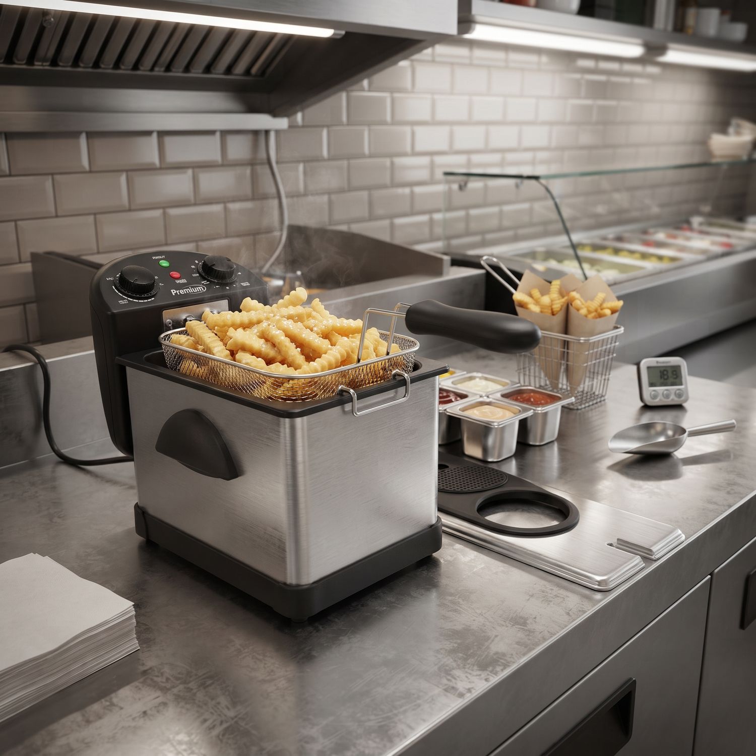Premium Levella 12.5 Cup Stainless Steel Deep Fryer