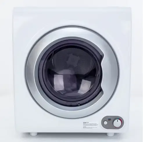 AVANTI 2.6 Cu. Ft. Compact Front-Load Electric Clothes Dryer, 9 lb. Drying Capacity, 120V, Stainless Steel Drum, Auto Dry and Timed Dry Settings, Air Dry Anti-Wrinkle Option, Portable Design, White  D