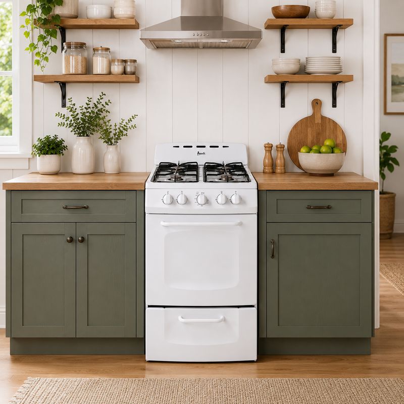Avanti  24" Freestanding Gas Range in White